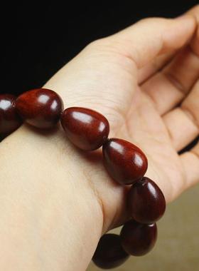 2026赞比亚血檀水滴型手串 小叶紫檀木制品念珠男士款 佛珠