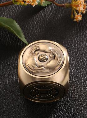 2026黄铜圆球形六面转解压手把件转钱摆件合金五帝钱时运来转指尖