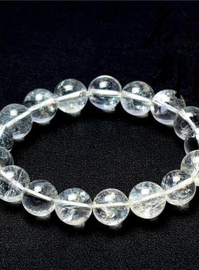 2026收藏级天然透明白水晶手链手串时尚简约素珠男女手串转运水晶