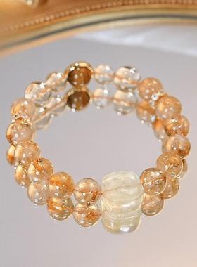 2026黄塔晶运转水晶手串女新款富九州扎基拉姆虎眼石手链生日礼物