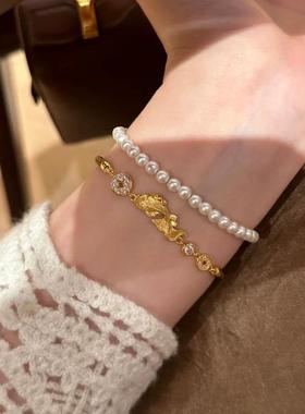 2026【鲤跃金波】小红书金色锦鲤手链女新中式轻奢复古高颜值编绳