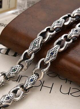 2026翔栩唐草纹手链男时尚朋克复古镶石霸气男生手饰生日礼物厂家