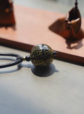 鎏金饕餮纹吸金兽吊坠