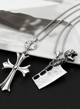 男生嘻哈朋克霸气长款项链配饰