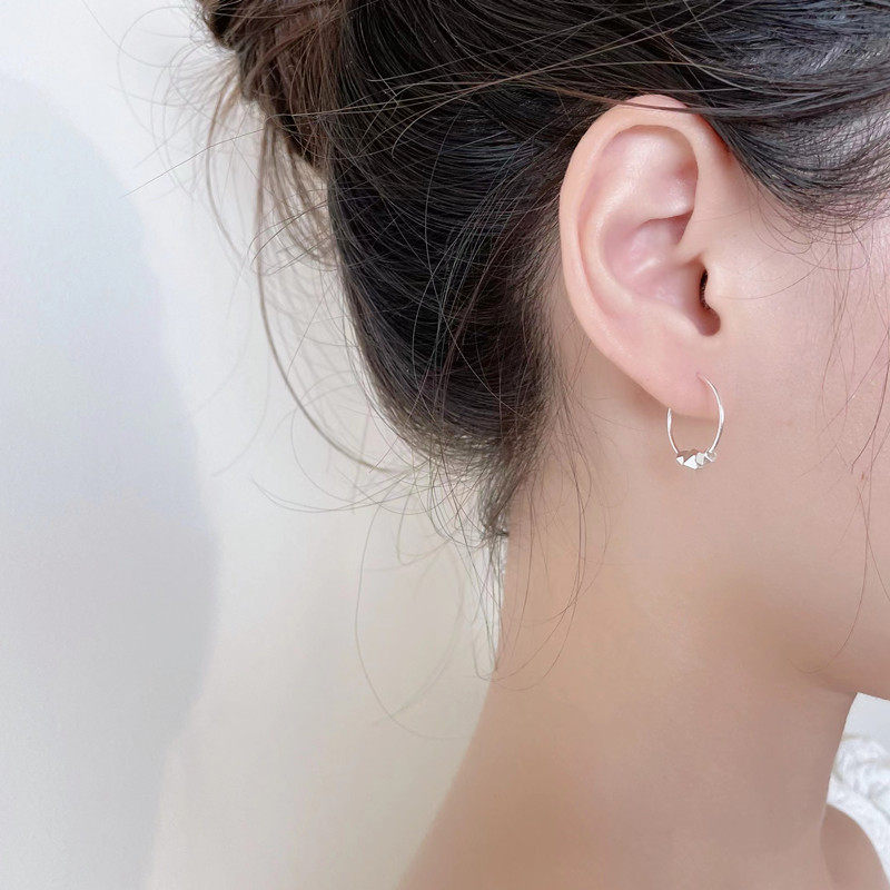 999纯银碎银几两夏季简约复古耳环 礼轩珠宝耳环