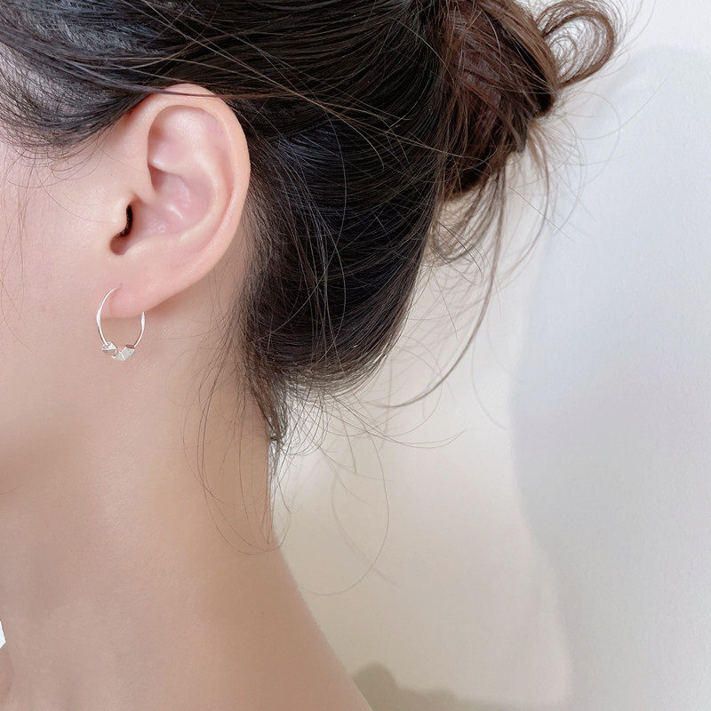 999纯银碎银几两夏季简约复古耳环 礼轩珠宝耳环