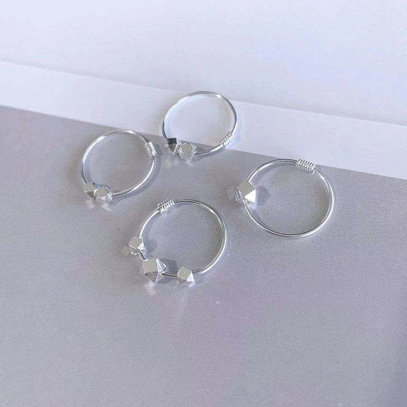 999纯银碎银几两夏季简约复古耳环 礼轩珠宝耳环