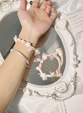 景德镇陶瓷手串藏式手编绳原创手工饰品陶瓷手链学生礼物摆摊饰品