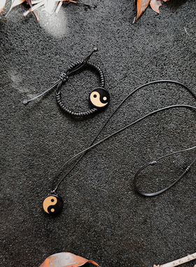 与木成说紫光檀嵌黄铜中国风手链