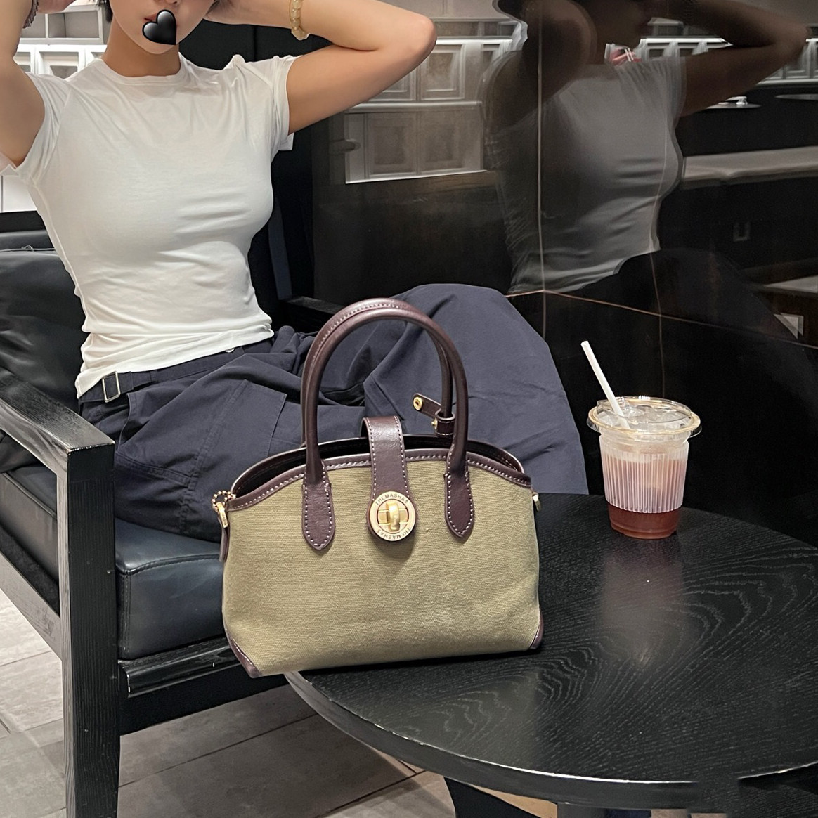 高级感帆布贝壳包女2025新款小众时尚手提包百搭超火单肩斜挎包包,淘宝优惠券,粉丝福利购,淘宝优惠卷