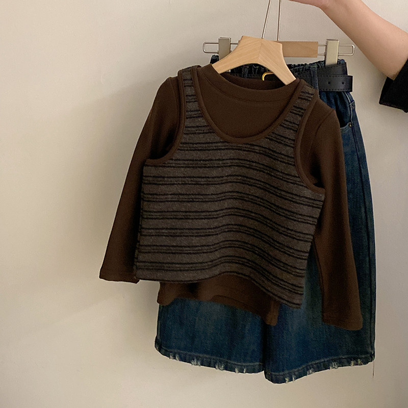 女童韩版2025秋冬新款百搭加绒阔腿九分牛仔裤中大童裤子时尚洋气,淘宝优惠券,粉丝福利购,淘宝优惠卷