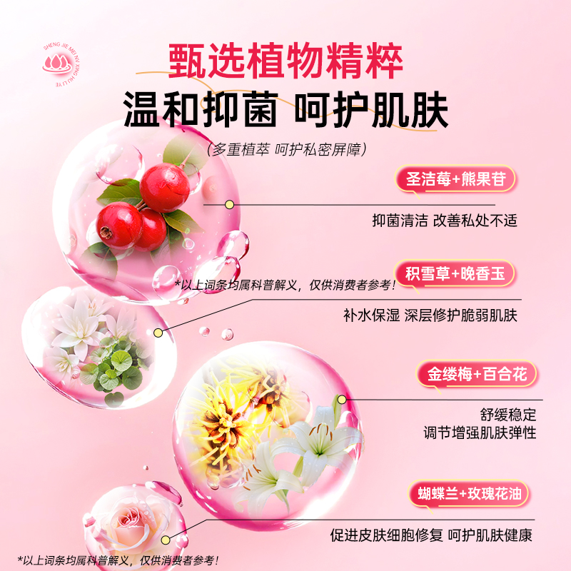 妇炎洁私处清洗液益生菌洗液女日常私密护理液止痒抑菌私处洗护液