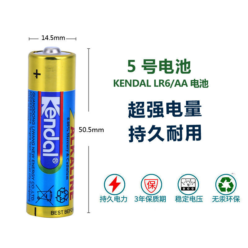 Kendal5号AA碱性电池1.5V鼠标血压计闹钟玩具空调电视遥控器通用 - 图0