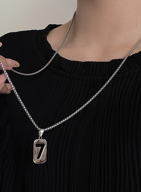 数字钛钢项链女嘻哈轻奢小众高级