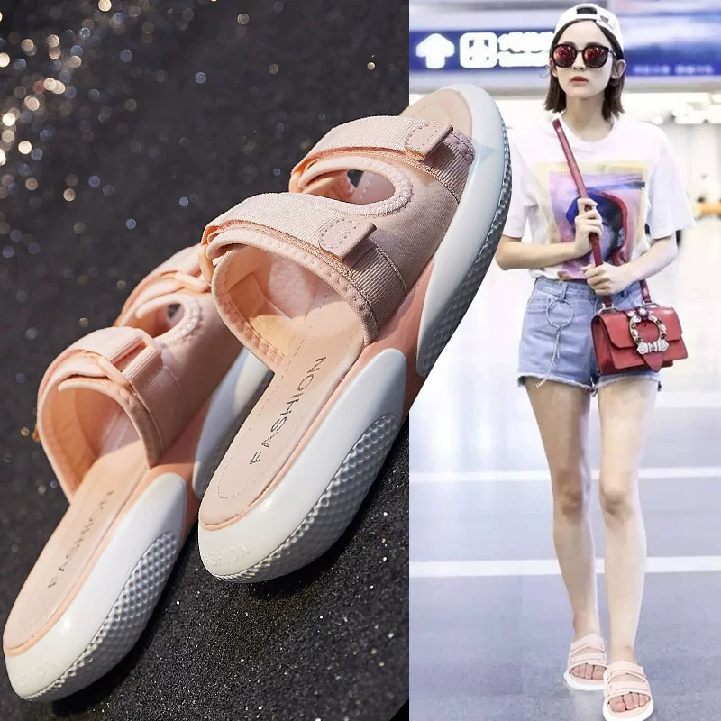 Universal slippers with velcro, 2022 collection, Korean style