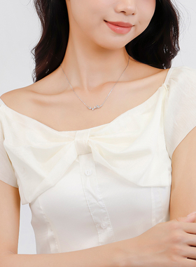 “杏”好有你项链999纯银锁骨链