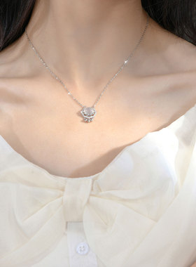 joeson纯银女项链如意平安锁