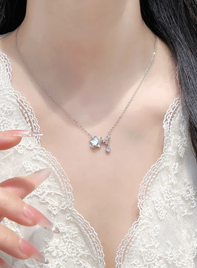 S925纯银幸运星项链女生日礼物