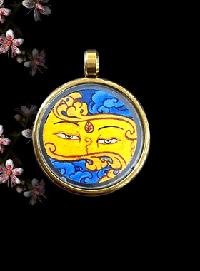 西藏尼泊尔手绘唐卡佛眼嘎乌盒吊坠扎基拉姆绿度母