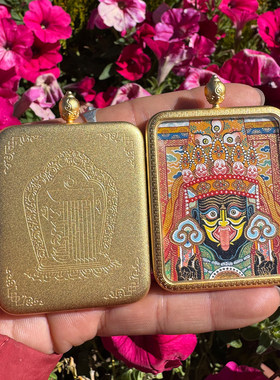 西藏纯手绘唐卡扎基拉姆财神吊坠