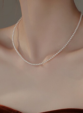 2-3mm白色延长链小米珠项链XLA408