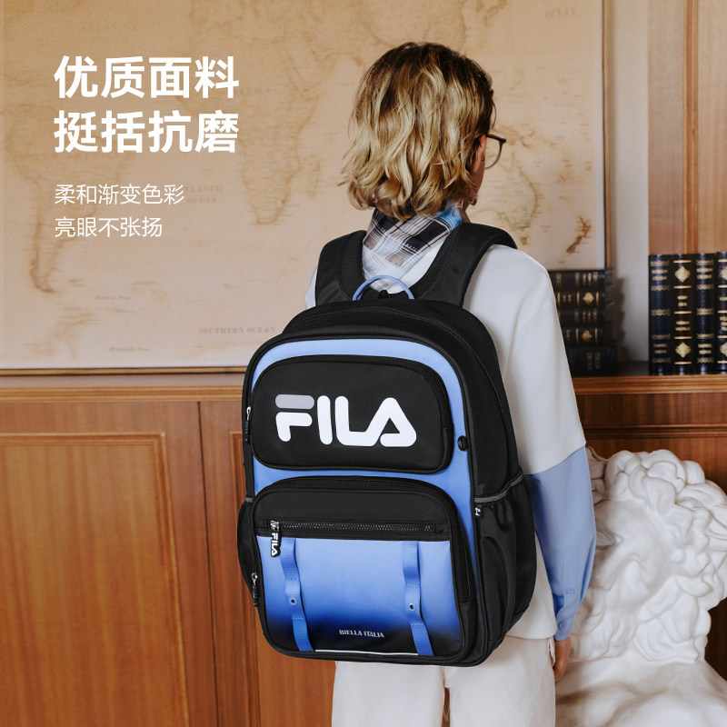 FILA斐乐儿童书包2026秋季新款男女中大童一到五年级双肩包学院风 院大实拍商品图