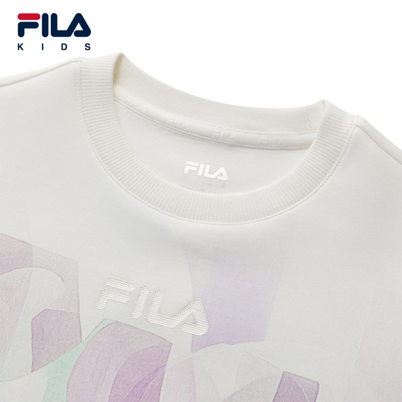 FILA斐乐儿童童装卫衣2025年秋季新款女童中大童宽松圆领套头上衣