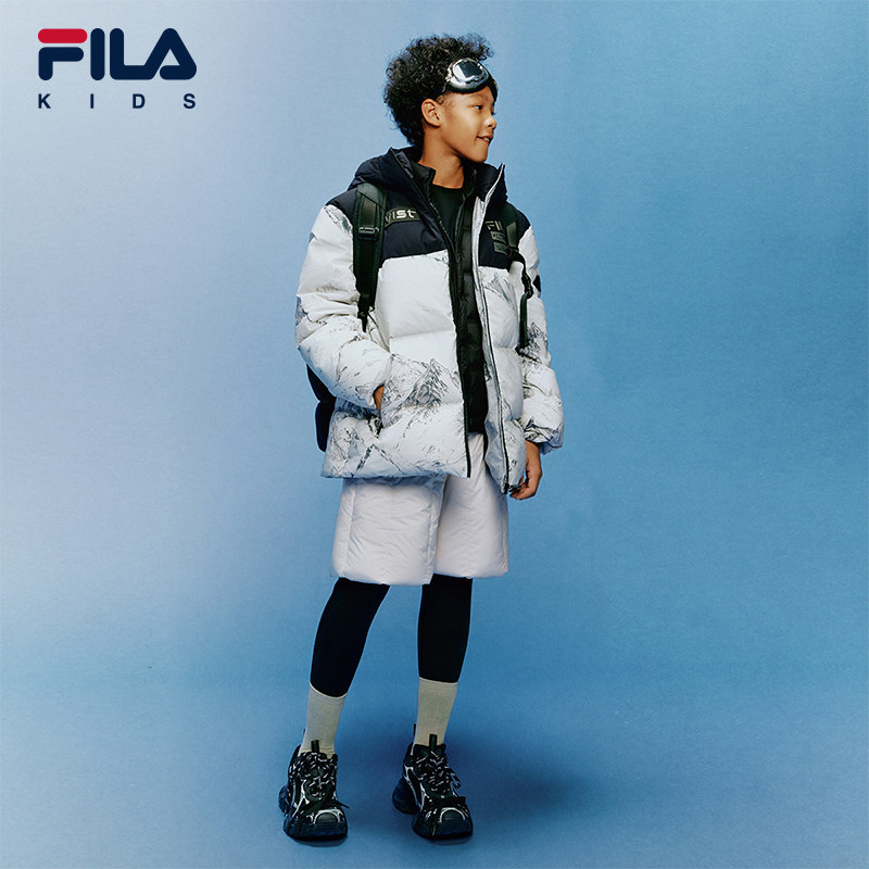 【钻石绒】FILA斐乐儿童鹅绒羽绒服2025年冬季男中大童防泼水外套,淘宝优惠券,粉丝福利购,淘宝优惠卷