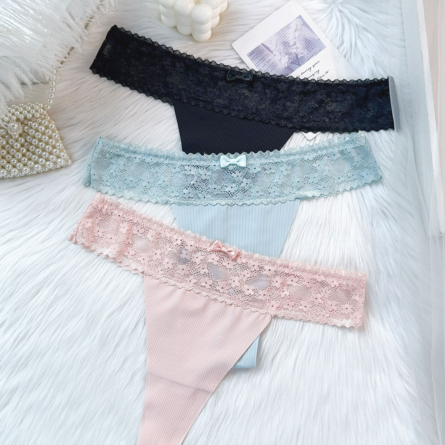 本命年性感蕾丝边丁字裤女无痕透气无痕T裤大红色女士三角内裤,淘宝优惠券,粉丝福利购,淘宝优惠卷