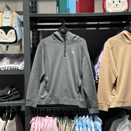 PUMA彪马新款秋冬男款针织半拉链连帽休闲运动卫衣套头衫681289 - 图0