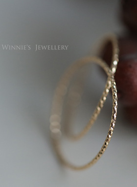 S925纯银镀14K金简约车花戒指