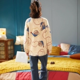 Осенняя хлопковая пижама, тонкий хлопковый лонгслив, летний комплект, большой размер, 2024 года