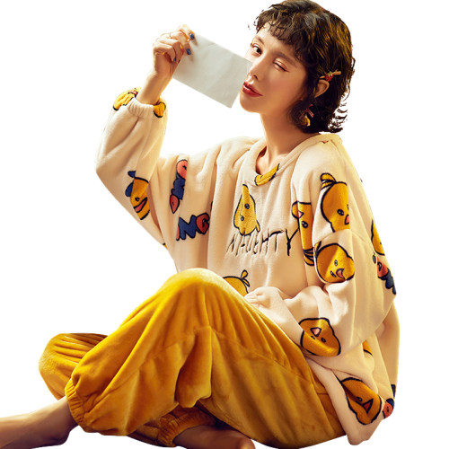 珊瑚绒睡衣女冬季加厚加绒家居服法兰绒2026新款保暖套装春秋冬款 - 图3