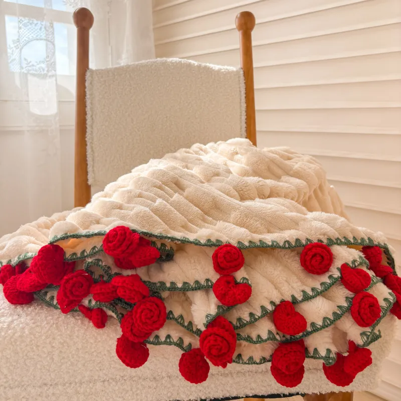 现货成品 玫瑰花束毯子成品花朵毛毯教师七夕情人节生日礼物女生,淘宝优惠券,粉丝福利购,淘宝优惠卷