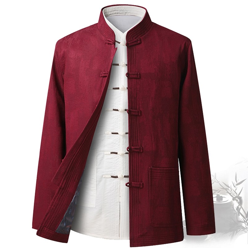 唐装男中老年爸爸外套老人衣服中国风爷爷薄款春秋装夹克中式汉服,淘宝优惠券,粉丝福利购,淘宝优惠卷
