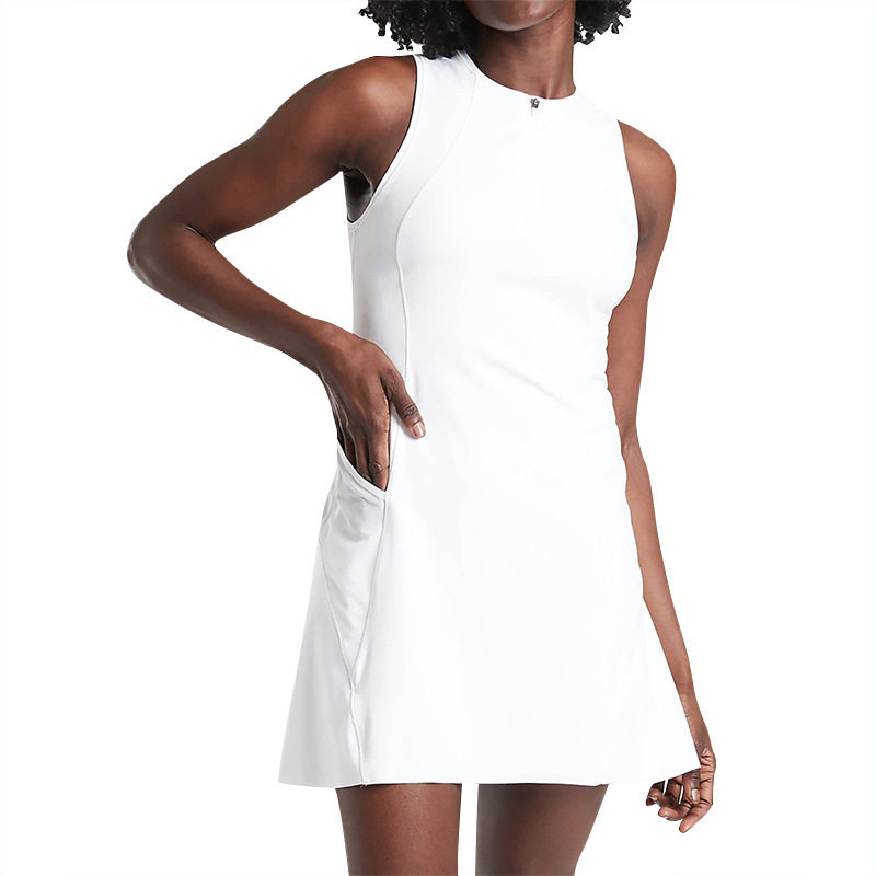 运动瑜伽服网球裙女专业跑步速干防走光白色连衣裙排球高尔夫套装,淘宝优惠券,粉丝福利购,淘宝优惠卷