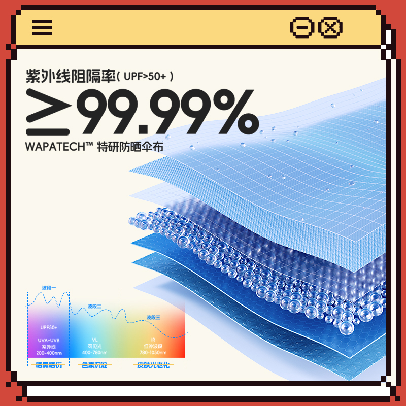 Wpc.马里奥伞防晒伞小巧便携遮阳伞晴雨两用伞黑胶任天堂周边新款 - 图2