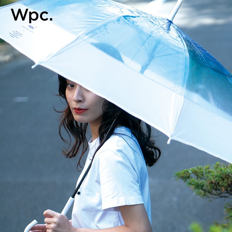 Wpc.高颜值透明雨伞渐变色伞防雨104cm大伞径长柄雨伞日系水母伞