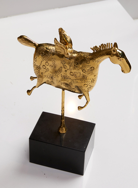 铜金属马装饰摆件工艺品中式轻奢
