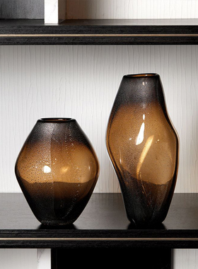 样板间办公室书柜装饰品摆件轻奢高档花瓶书房客厅博古架家居软装