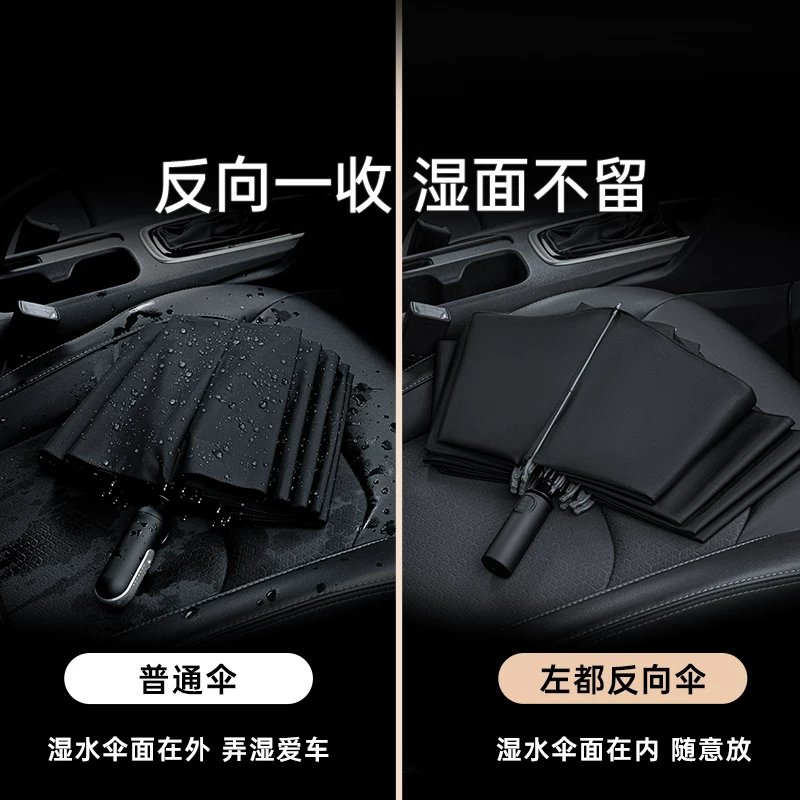 左都 Automatic big windproof umbrella, fully automatic, increased thickness