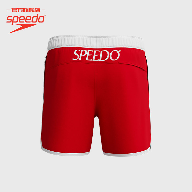 Speedo/速比涛 复古系列海边休闲红本命年男16英寸沙滩裤2025年新,淘宝优惠券,粉丝福利购,淘宝优惠卷