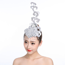 National opening dance headwear performance headwear choreography head decorated with female display high exaggerated multicolor classical dancer floral headwear