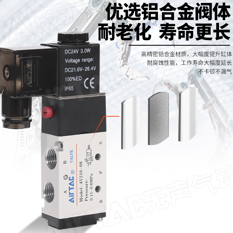 亚德客4V210-08气动电磁阀4V110-06-4V310-08-10-DC24V电控气动阀,淘宝优惠券,粉丝福利购,淘宝优惠卷