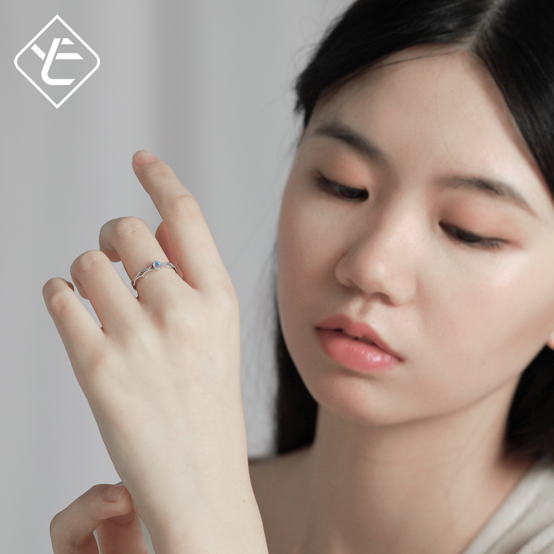 一对活扣对戒活口可调简约学生 原创公主与骑士情侣款纯银女戒指 一对活扣对戒活口可调简约学生 原创公主与骑士情侣款纯银女戒指