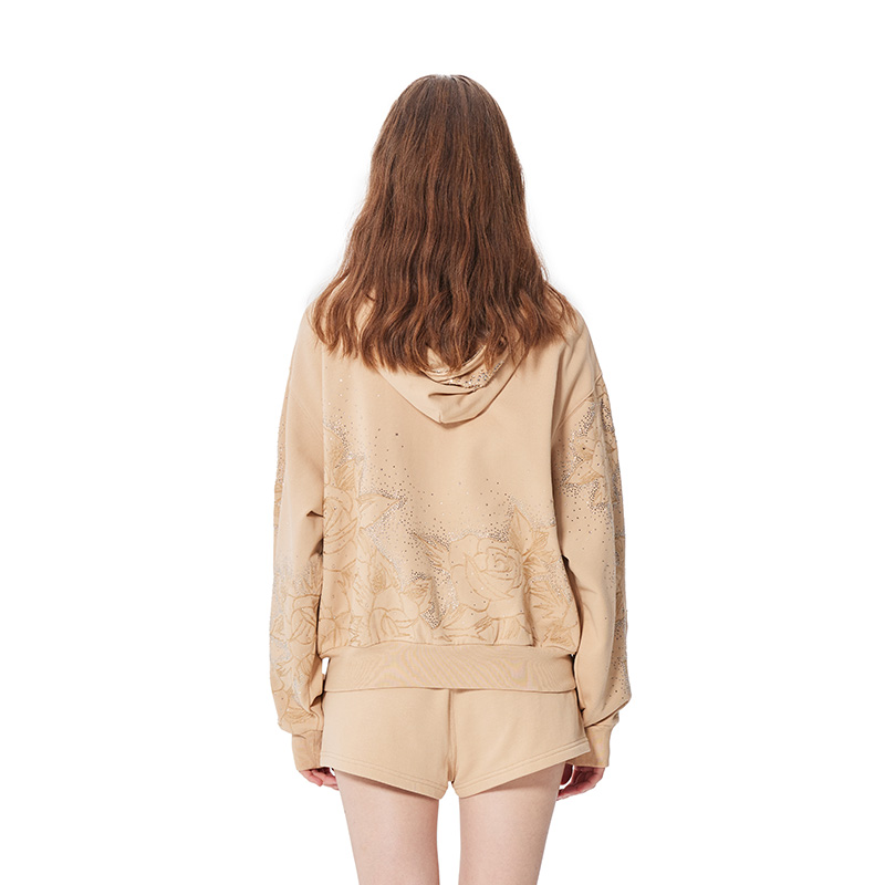 Ed Hardy埃德哈迪2025春季新款宽松走针绣烫钻女士拉链衫 - 图1