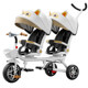 Double children's tricycle, baby bicycle, reclining twin stroller, large and small baby folding children's bicycle
