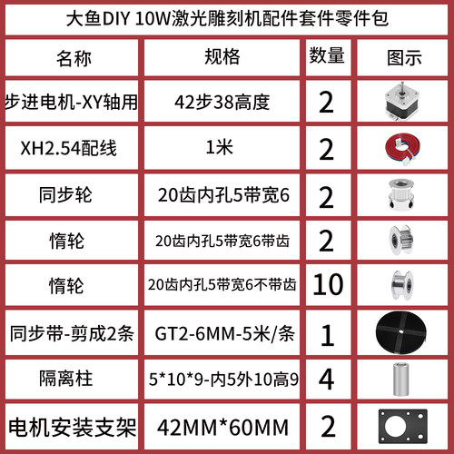 大鱼DIY 10W激光功率雕刻机配件电机DIY零件雕刻切割机蓝色激光器 - 图0