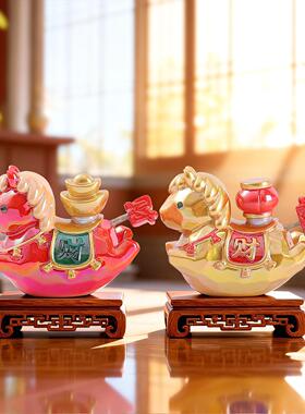 送网红爆款盲盒马年新品摆好意马寓到成1040-435件功盲盒桌面装饰