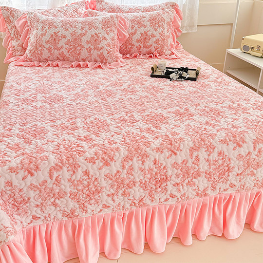 罗帛贝阁高端家纺2025冬季新款牛奶绒床盖三四件套防静电裸睡床品